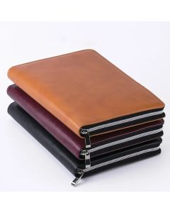 loose leaf zipper notebook pouch custom a5a6 portable notepad notes calculator faux leather linen journal diary day planner